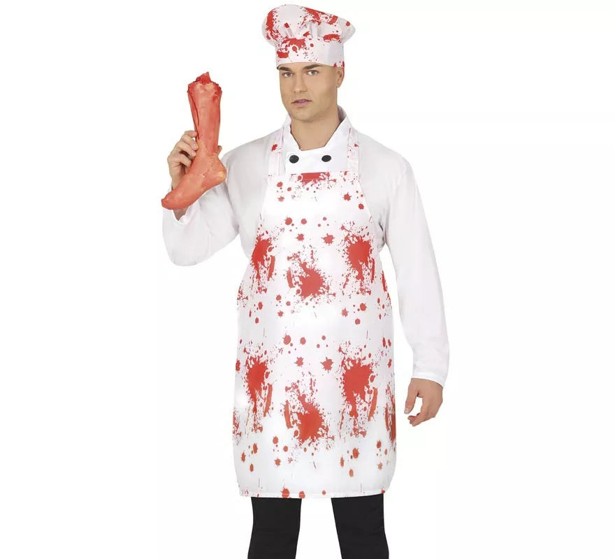 Translation missing: pt-PT.Kit de Cocinero: Gorro y Delantal con Sangre 55x70 cm