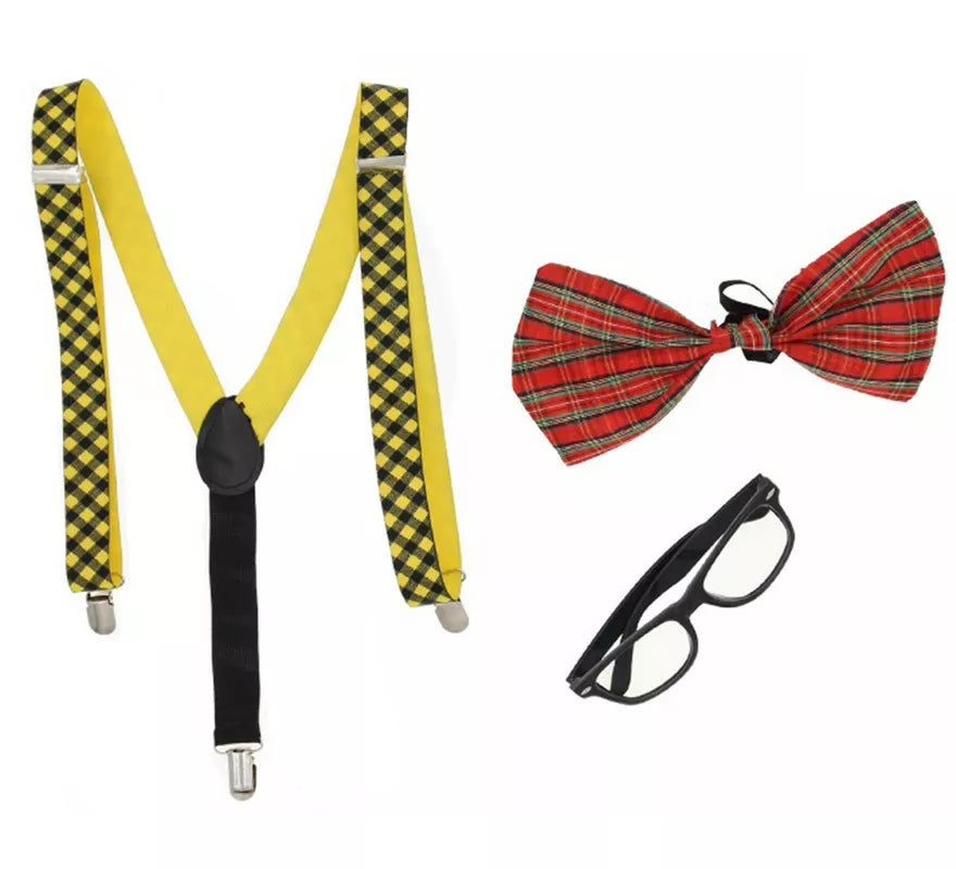 Kit de Colegiala: Tirantes, Pajarita y Gafas