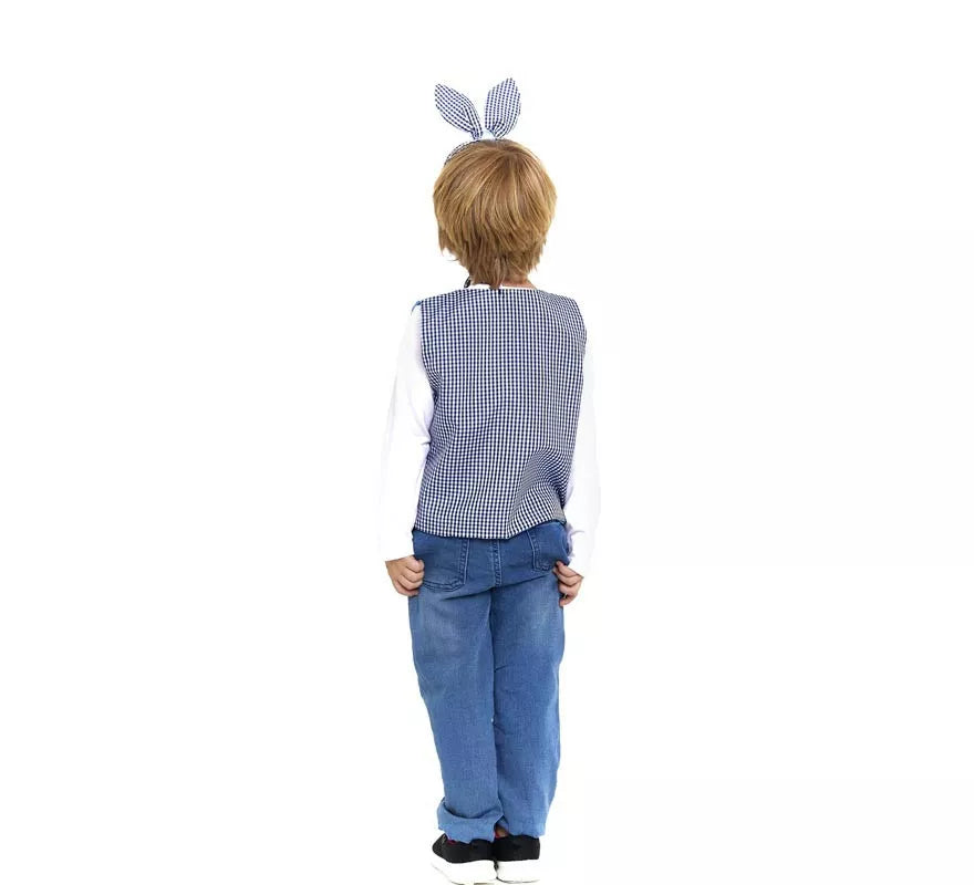 Translation missing: pt-PT.Kit de Conejo a cuadros infantil: Chaleco, diadema, pajarita y zanahoria
