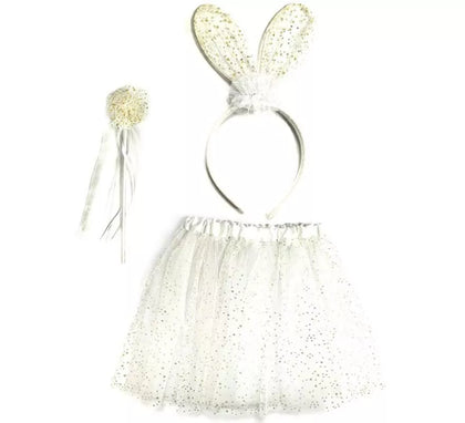 Kit de Conejo blanco: Tutú, Diadema y Varita