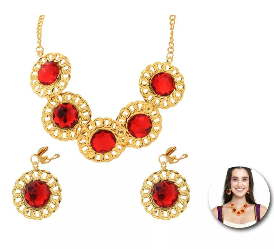 Translation missing: pt-PT.Kit de Dama Medieval adulto: 2 Pendientes y Collar