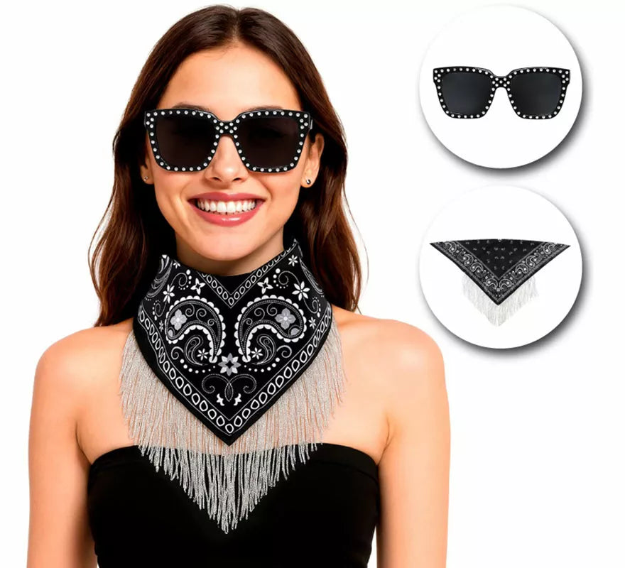 Translation missing: pt-PT.Kit de Despedida negro para mujer: Pañuelo y Gafas