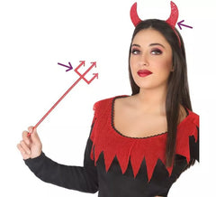 Kit Diabo: Tiara de Chifres e Tridente