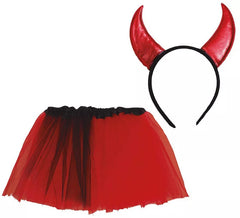 Kit Diabo Infantil: Tutu e Tiara 30 cm