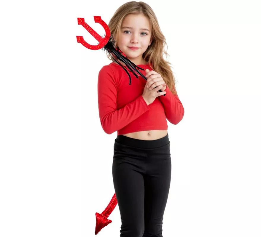 Translation missing: pt-PT.Kit de Diablo: Tridente con Cola de Lentejuela Infantil