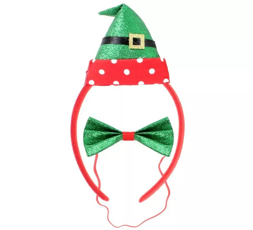 Translation missing: pt-PT.Kit de Elfo Ayudante de Papá Noel: Diadema y Pajarita
