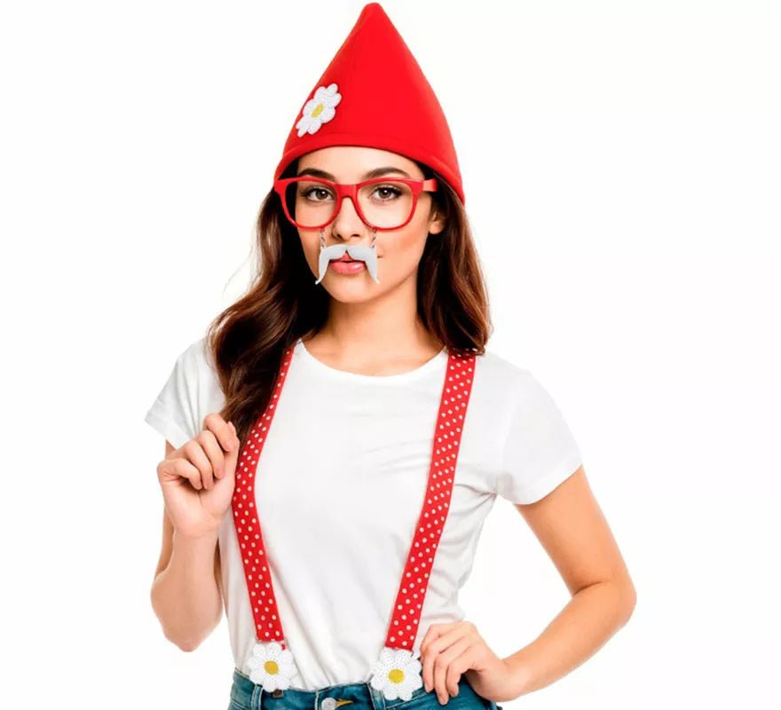Translation missing: pt-PT.Kit de Enanita: Gorro, Gafas con Bigote y Tirantes