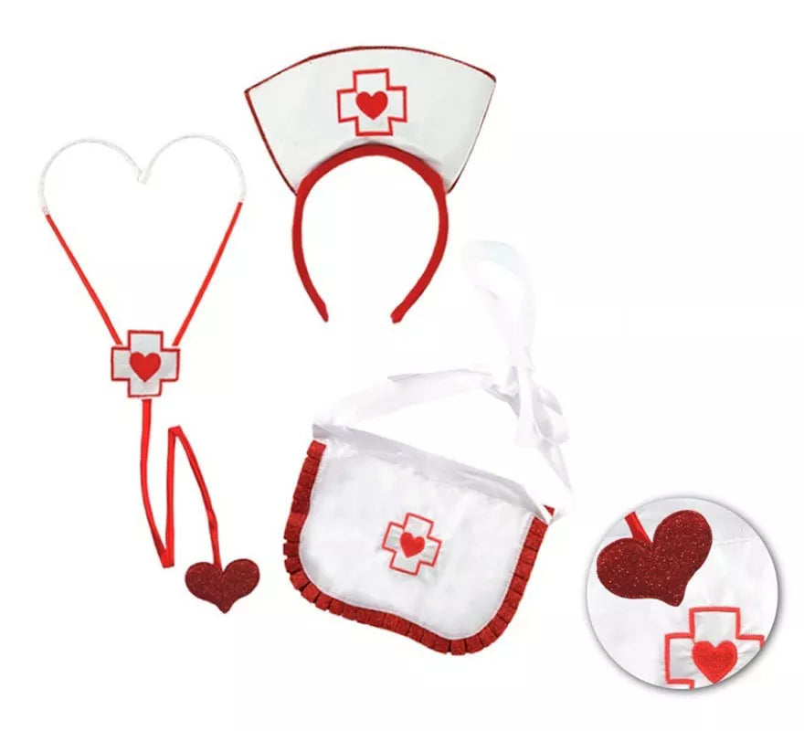Translation missing: pt-PT.Kit de Enfermera adulto: Diadema, Estetoscopio y Delantal