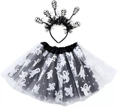 Kit Fantasma: Tiara e Tutu Infantil