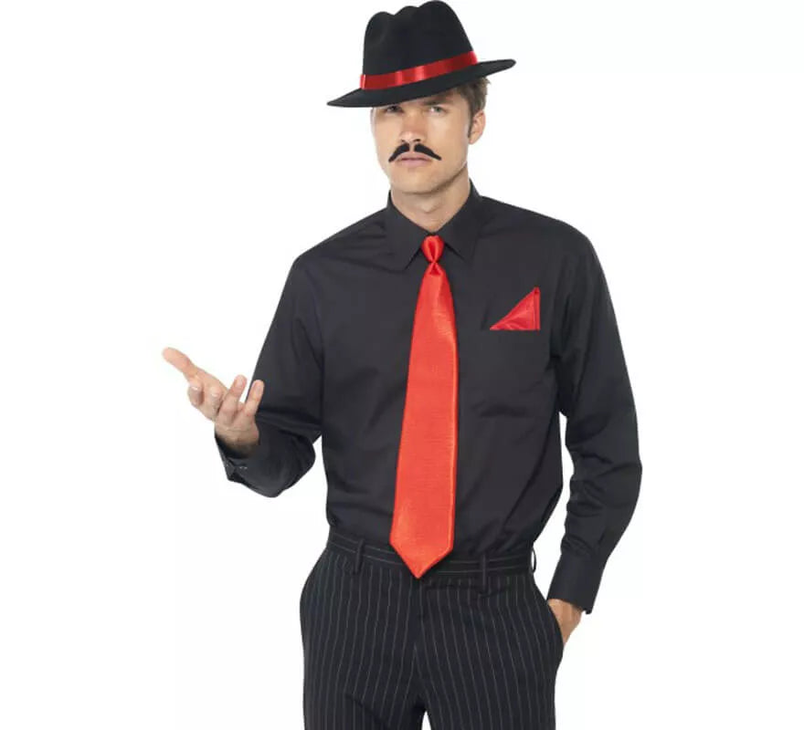 Translation missing: pt-PT.Kit de Gánster Rojo: Sombrero, Corbata y Pañuelo