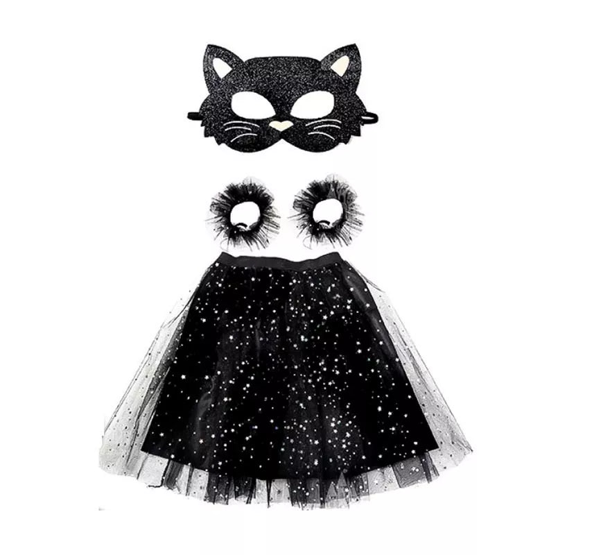 Translation missing: pt-PT.Kit de Gata negra: Tutú, Muñequeras y Antifaz