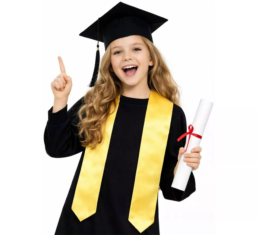 Kit de Graduado infantil: Birrete negro y Estola o Banda dorada