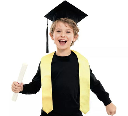 Kit de Graduado infantil: Birrete negro y Estola o Banda dorada