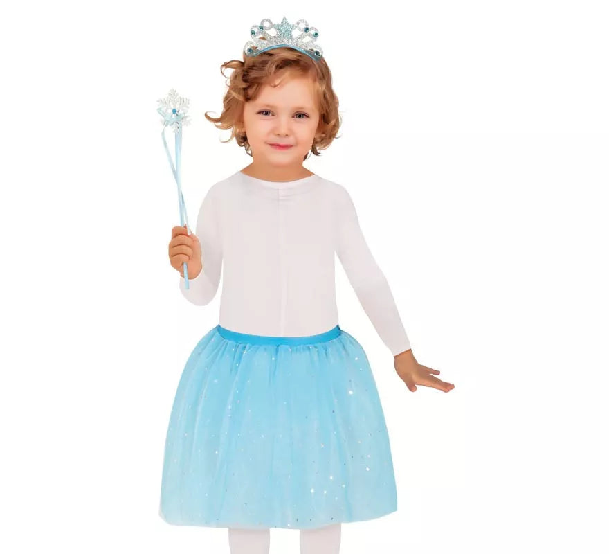 Translation missing: pt-PT.Kit de Hada azul infantil: Diadema, Varita y Tutú