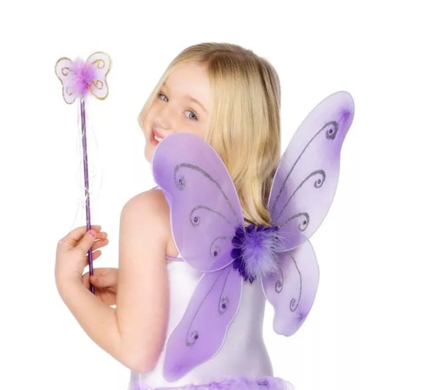 Translation missing: pt-PT.Kit de Hada Infantil en varios colores: Alas de mariposa y Varita Mágica