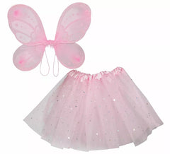 Kit Fada Rosa Infantil: Asas e saia