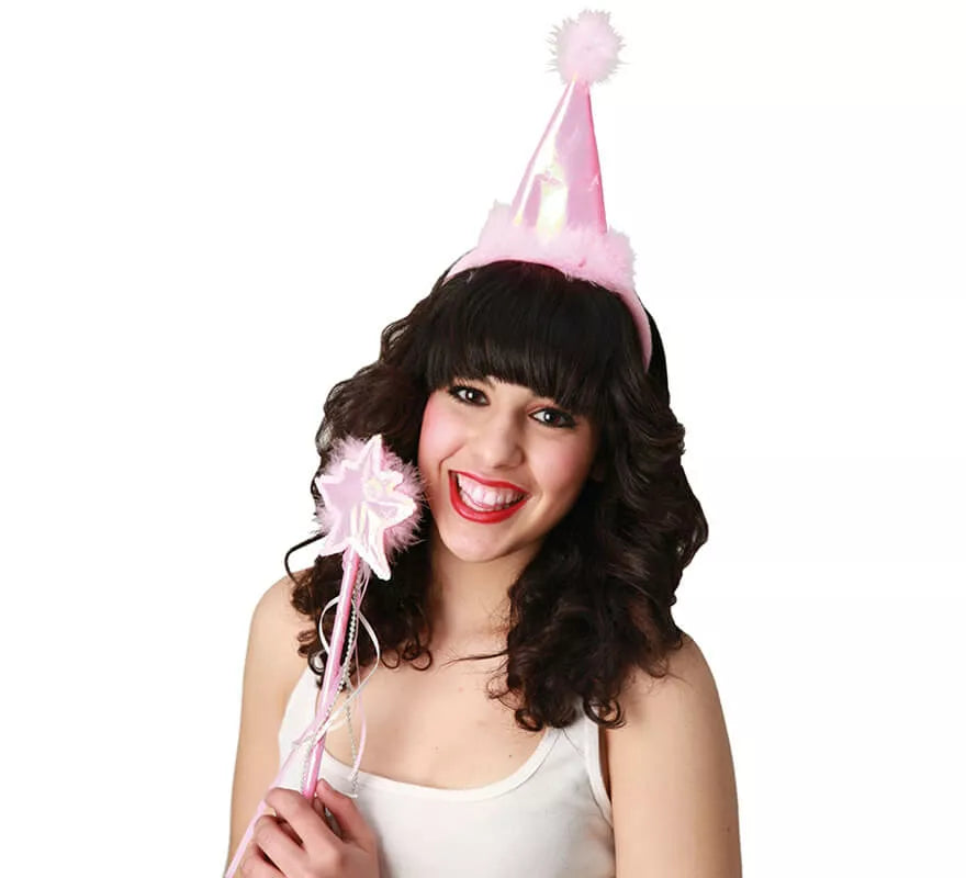 Translation missing: pt-PT.Kit de Hada Rosa Infantil: Sombrero y Varita