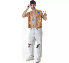 Kit Hippie Flowers para homem: colete e bandolete