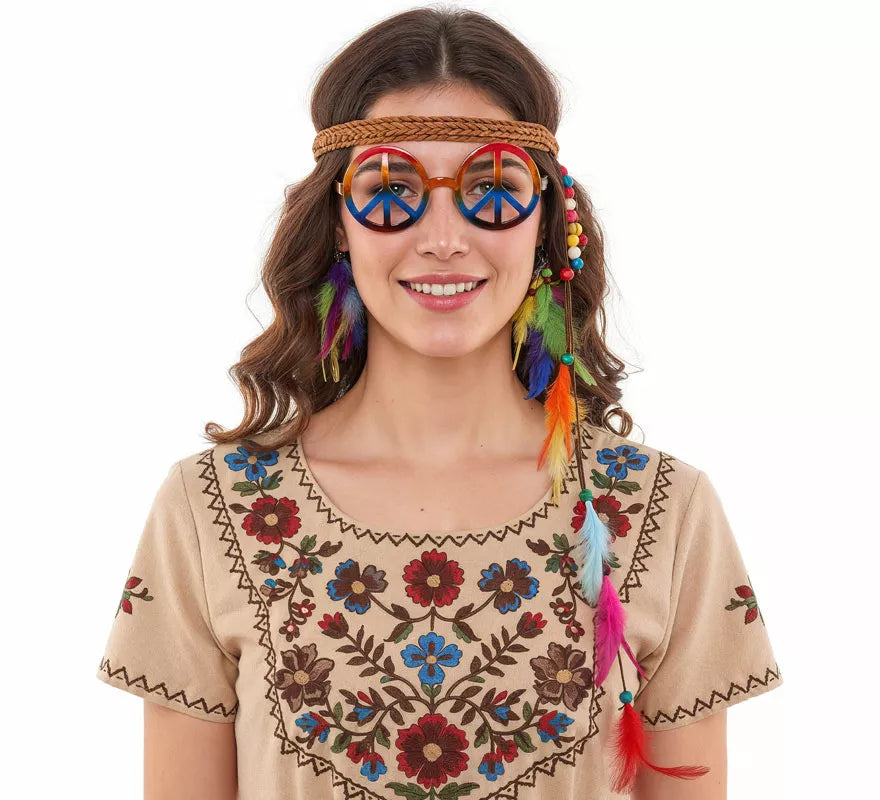 Translation missing: pt-PT.Kit de Hippie: Gafas, Pendientes y Cinta con Plumas