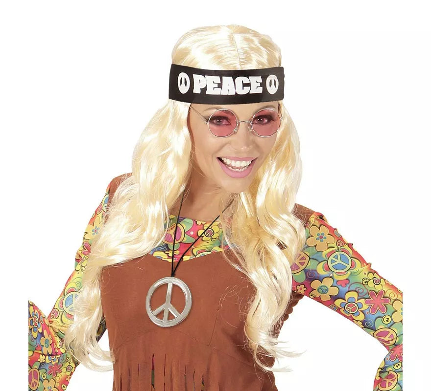 Translation missing: pt-PT.Kit de Hippie Peace adulto: Cinta, gafas y collar