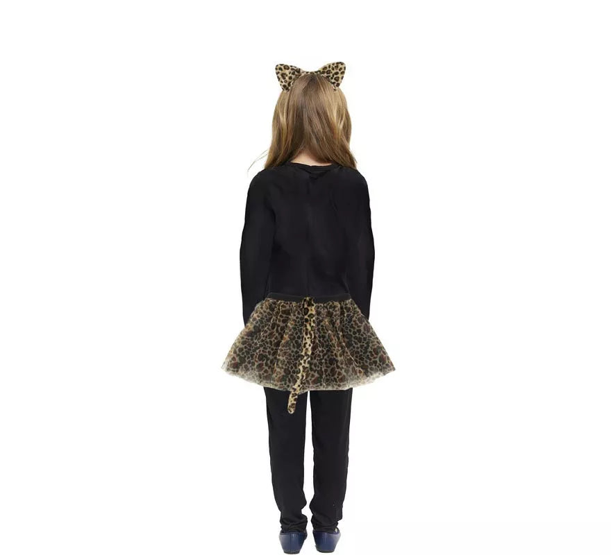 Kit de Leopardo infantil: Tutú, diadema, pajarita y cola