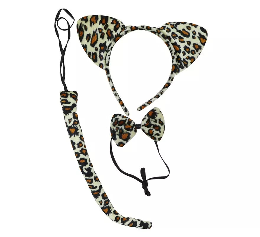 Translation missing: pt-PT.Kit de Leopardo: Oreja, Pajarita y Cola