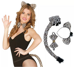 Kit Leopard: Orelhas, gravata borboleta e cauda