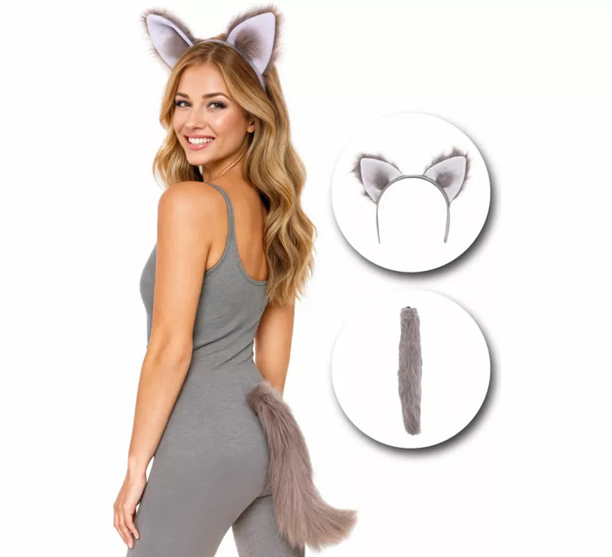 Translation missing: pt-PT.Kit de Lobo para mujer: Diadema y Cola