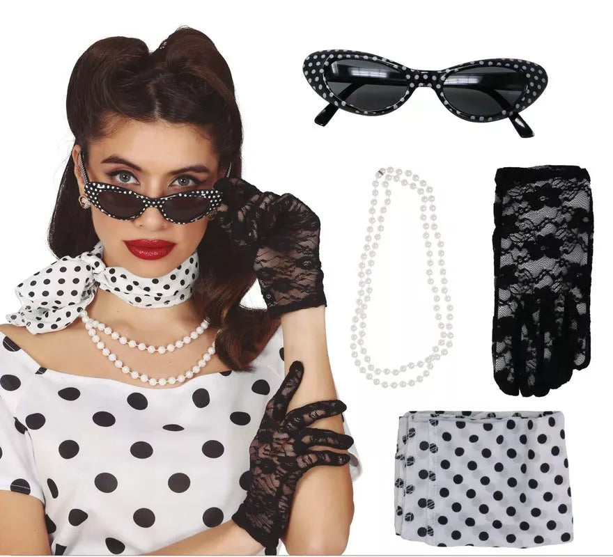 Translation missing: pt-PT.Kit de los Años 50: Cinta, Gafas, Collar y Guantes