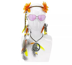 Kit Anos 70: Tiara, Óculos, Brincos e Colar