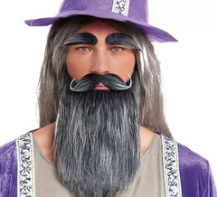 Kit Wizard: Barba e Sobrancelhas Cinza Escuro
