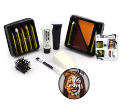 Kit de maquiagem Animal Fx : pincéis, tubos, estojo colorido e esponjas