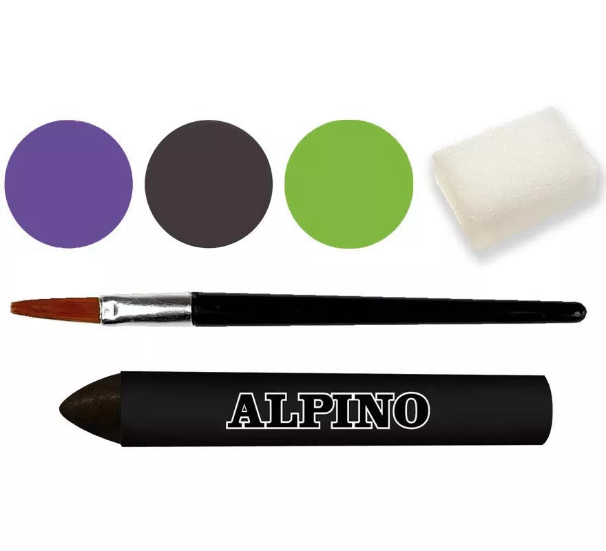 Translation missing: pt-PT.Kit de Maquillaje de Bruja: 3 colores, pincel y esponja