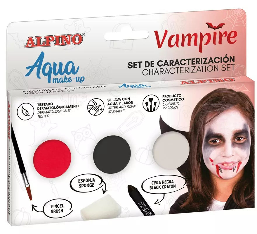 Translation missing: pt-PT.Kit de Maquillaje de Vampiro: 3 colores, pincel y esponja