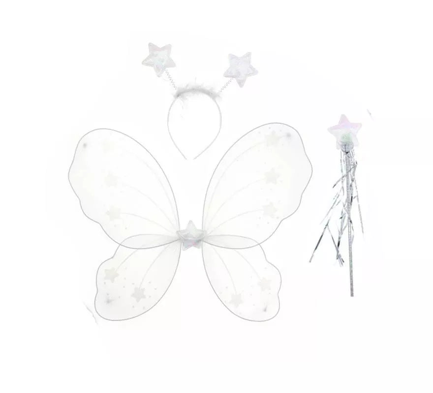 Translation missing: pt-PT.Kit de Mariposa blanco: Diadema, Alas y Varita 46X39 cm