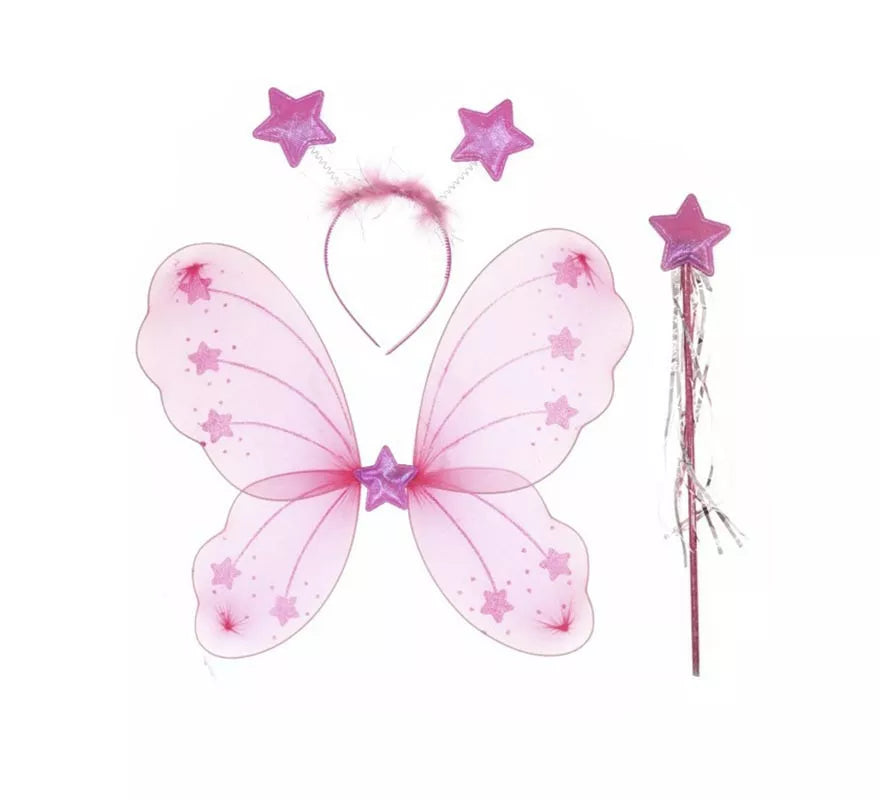 Translation missing: pt-PT.Kit de Mariposa estrellas rosa: Alas, Varita y Diadema