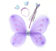 Kit Borboleta Lilás: Tiara, Varinha e Asas de 55 cm