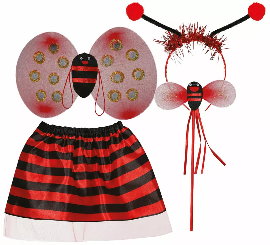 Translation missing: pt-PT.Kit de Mariquita infantil: Diadema, varita, alas y falda