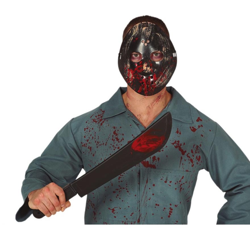 Translation missing: pt-PT.Kit de Máscara y Machete de Asesino 54 cm