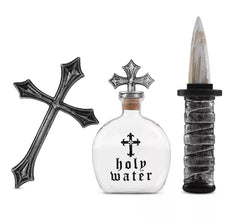 Kit Vampire Killer: Cruz, garrafa e faca 25,5x30 cm
