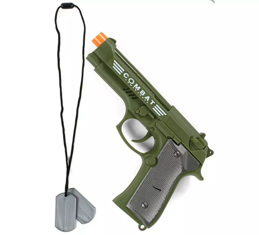 Translation missing: pt-PT.Kit de Militar: Pistola de juguete con luz y sonido y Cordón con Placas