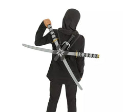 Kit Mochila Ninja Infantil: 2 Espadas de 72 cm, 2 Adagas e Estrela