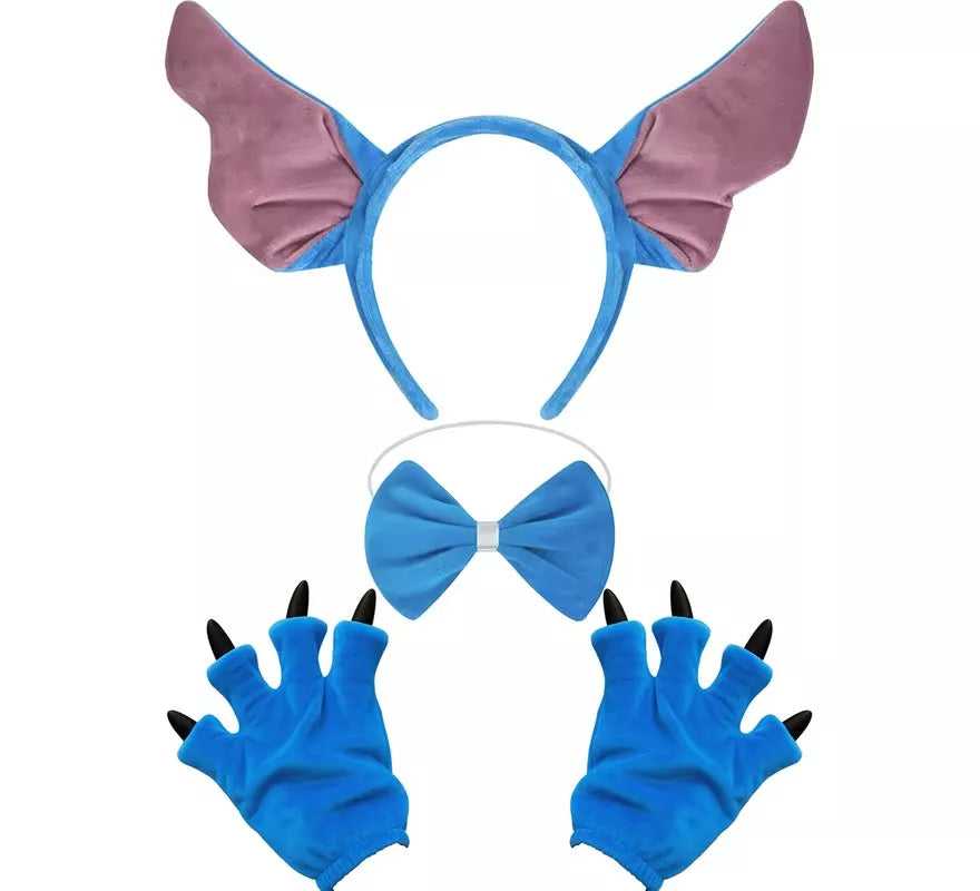Translation missing: pt-PT.Kit de Monstruito azul: Diadema, Pajarita y Guantes