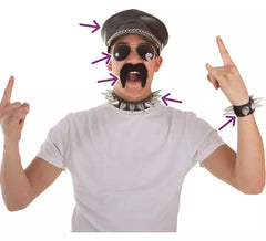 Kit Motociclista: Boné, Óculos, Bigode, Pulseira e Colar