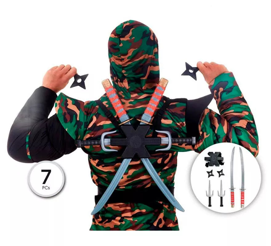 Translation missing: pt-PT.Kit de Ninja: 2 Espadas, 2 Estrellas, 2 Cuchillos y 1 Chaleco porta armas