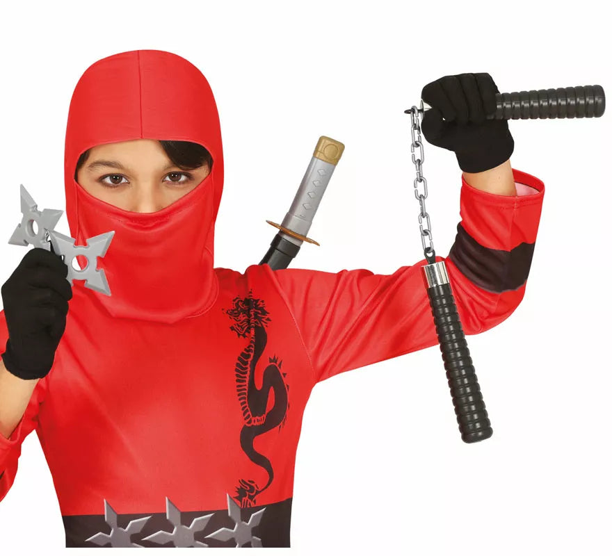 Translation missing: pt-PT.Kit de Ninja infantil: Nunchakus, 2 estrellas y espada