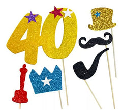 Kit Photocall Happy Man 40 anos com 6 Peças