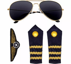Kit Piloto Adulto: Óculos, Ombreiras e Broche
