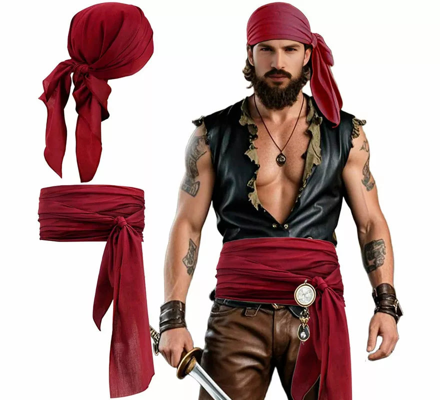 Translation missing: pt-PT.Kit de Pirata para hombre: Pañuelo y Cinturón