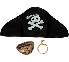 Kit Pirata: Patch, Brinco e Chapéu